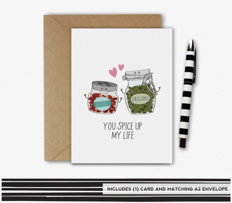 You Spice up My Life Valentine's Card Love Card Spicy Etsy