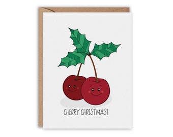 CHERRY Christmas, Cherry Card, Greeting Card, Funny Greeting Card