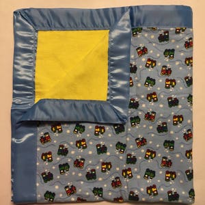 Train Baby Blanket | Flannel baby blanket | Baby Boy blanket