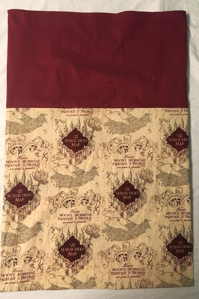 Marauder/'s Map Pillowcase Harry Potter inspired Pillowcase Harry Potter bedding