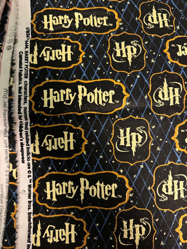 Potter Repeating Pattern Harry Potter Logo Cotton Fabric by the Yard - Etsy