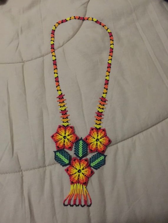 Hand made beaded necklace from Mexico