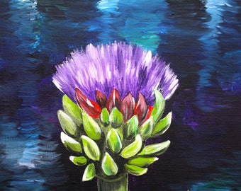 Purple Artichoke Flower Print