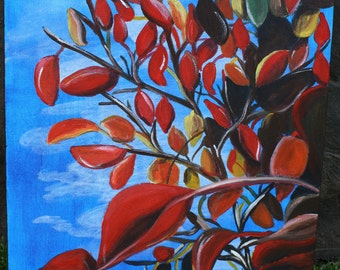 Fall Leaves: Original acrylic painting