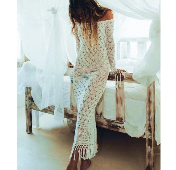 Maxi Wedding Hippie Boho Sexy Crochet 