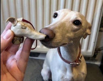 Real Type Greyhound/Whippet Hanging Ornament