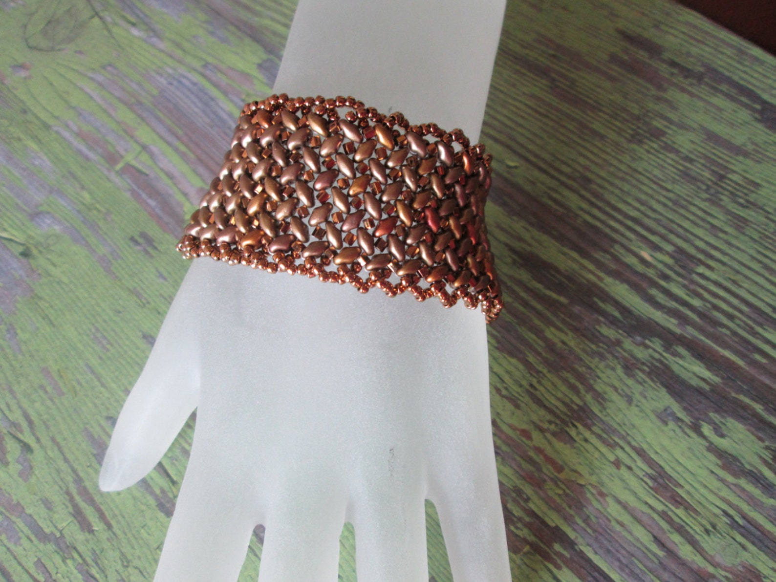Handmade Matte Gold Shiny Gold Multi Color Neutral Bead Woven Etsy