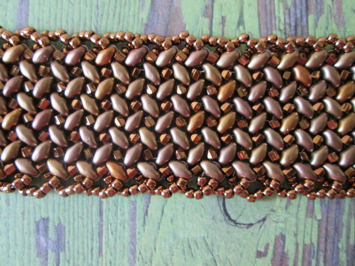 Handmade Matte Gold Shiny Gold Multi Color Neutral Bead Woven Etsy