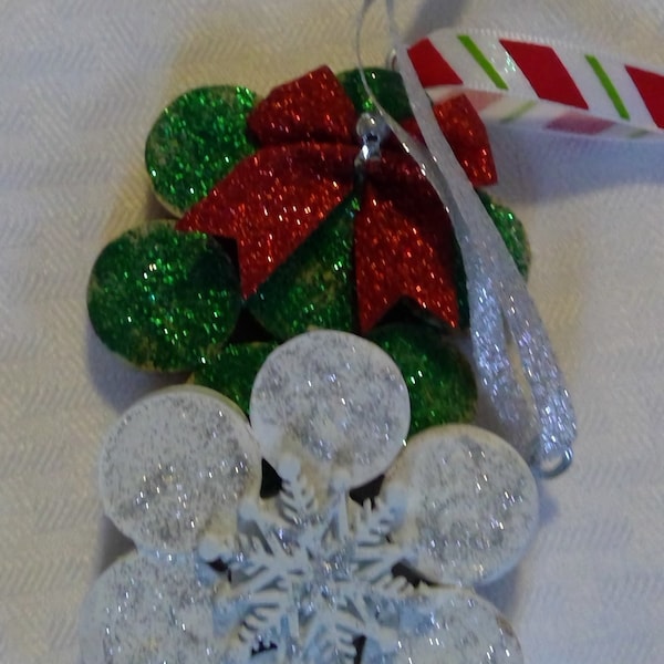 Homemade Wine Cork ornaments - snowflake or wreath