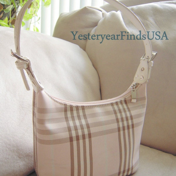 Blush pink and beige zippered checkered pattern shoulder purse, like new great condition, checkered handbag, teen purse,pink dress purse.