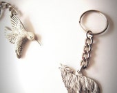 Pewter howling wolf charm keychain backpack bagpull purse jewelry zipper pull fan pull, made in N. America, woodland animal lovers gift