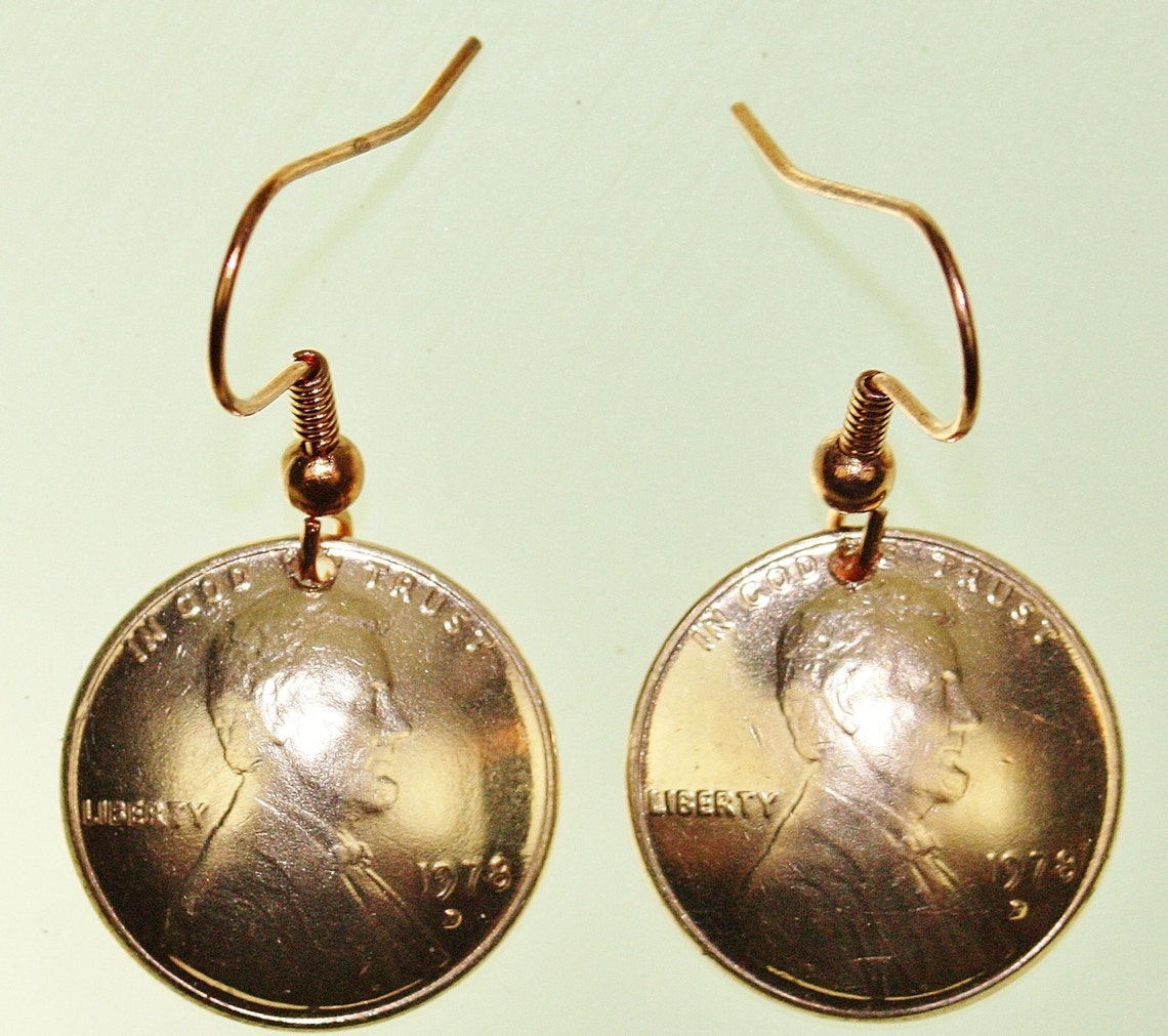 Real Domed Copper Penny Earrings Etsy