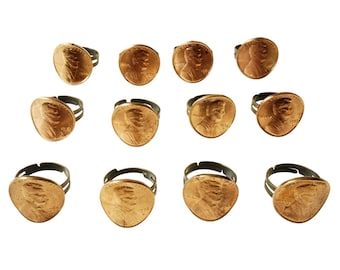Penny Rings - Real Copper Pennies - Adjustable - Wholesale Lot of 12