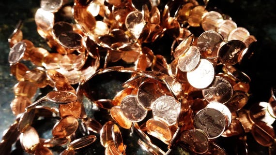 WHOLESALE Lot of 12 assorted-sized REAL COPPER Lincoln Penny Cuff Bracelets - Free Shipping