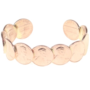 Copper Penny Bracelet Genuine and Original Since 1975 Never-Broke®  - FREE SHIPPING - Welded Copper Pennies Custom Dates Available 1960-1982