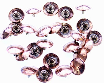 Remaches de cobre auténticos (12 unidades) para cuero, mezclilla, conchos, collares de perro, etc.