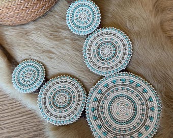 Beaded Rosette Medallion Native Beadwork