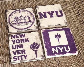New York University, NYU Stone Coaster, Man Cave Decor, College Dorm Decor, Gift For Dad, Boyfriend Gift, Birthday Gift