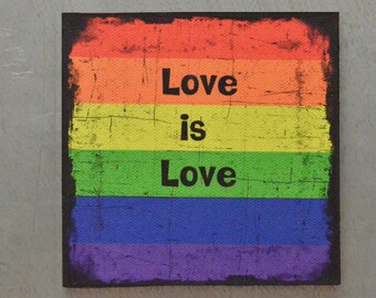 Gay Magnet,  Rainbow Magnet, Love Is Love Gift, Refrigerator Magnet, Gay Pride Gift, Gift For Her, Birthday Gift, Housewarming Gift