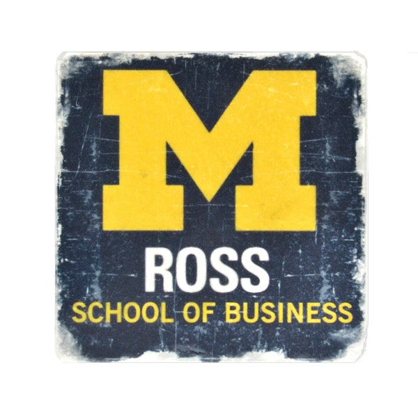 Ross School Of Business Coaster, University Michigan, Man Cave Decor, Rustic Home Decoration, New Home Gift, Graduation Gift, College Dorm