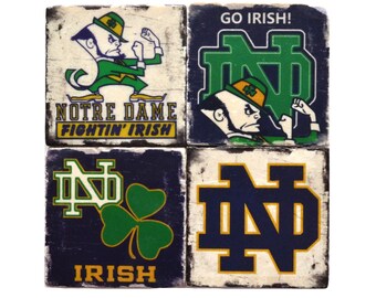 Notre Dame Coasters, Indiana Coasters, College Tiles, Man Cave Decor, Home Office Decor, Groomsmen Gift, Wedding Gift, Gift For Him