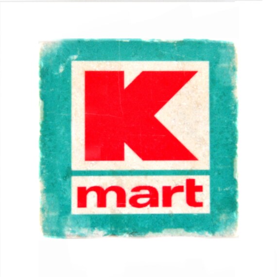 Kmart Marble Coaster Red and Turquoise Tumbled Stone Blue Etsy