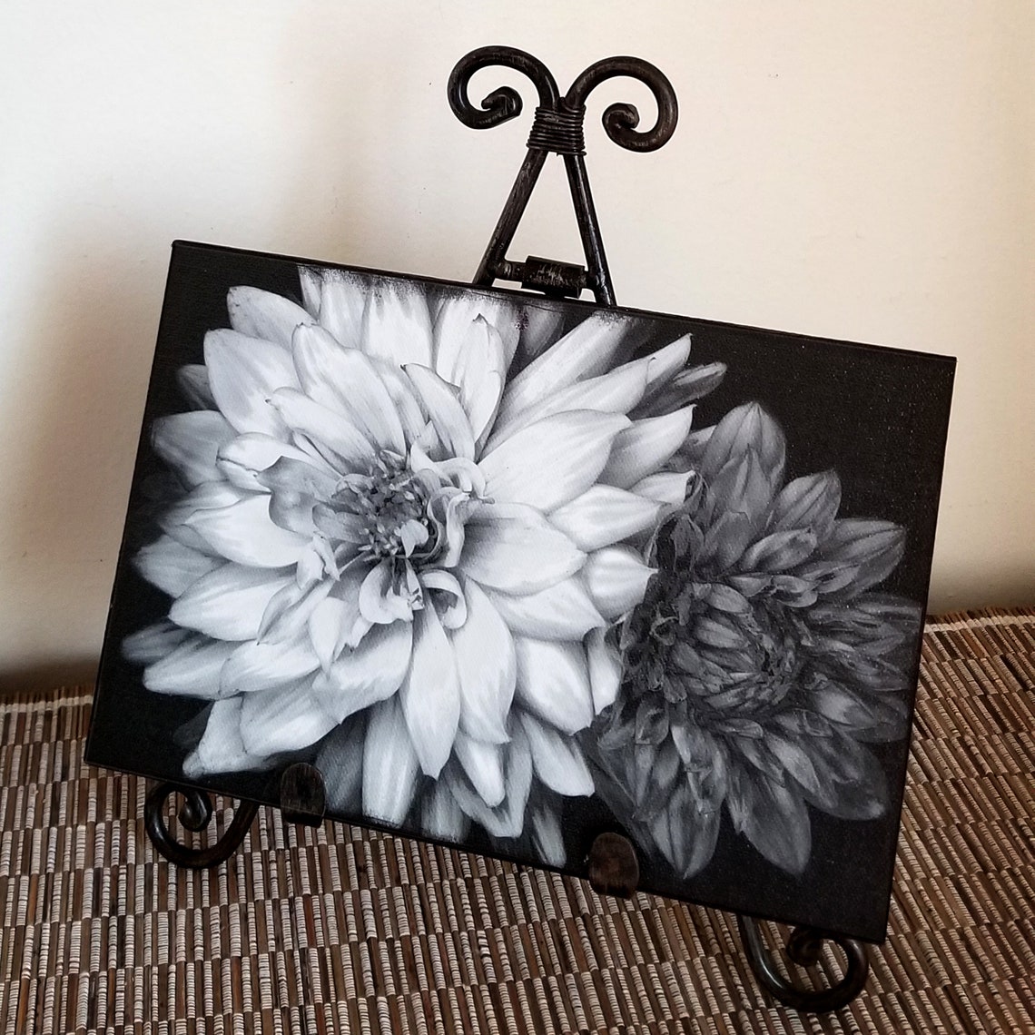 Black and White Flower Art Canvas Digital Photo Art Ready Etsy UK