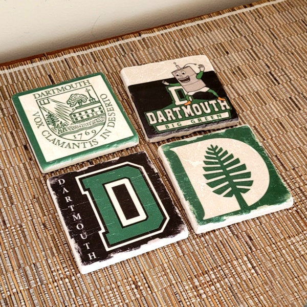 Dartmouth University, Stone Coaster, New Hampshire Gift, Man Cave Decor, College Dorm Decor, Gift For Dad, Boyfriend Gift, Birthday Gift