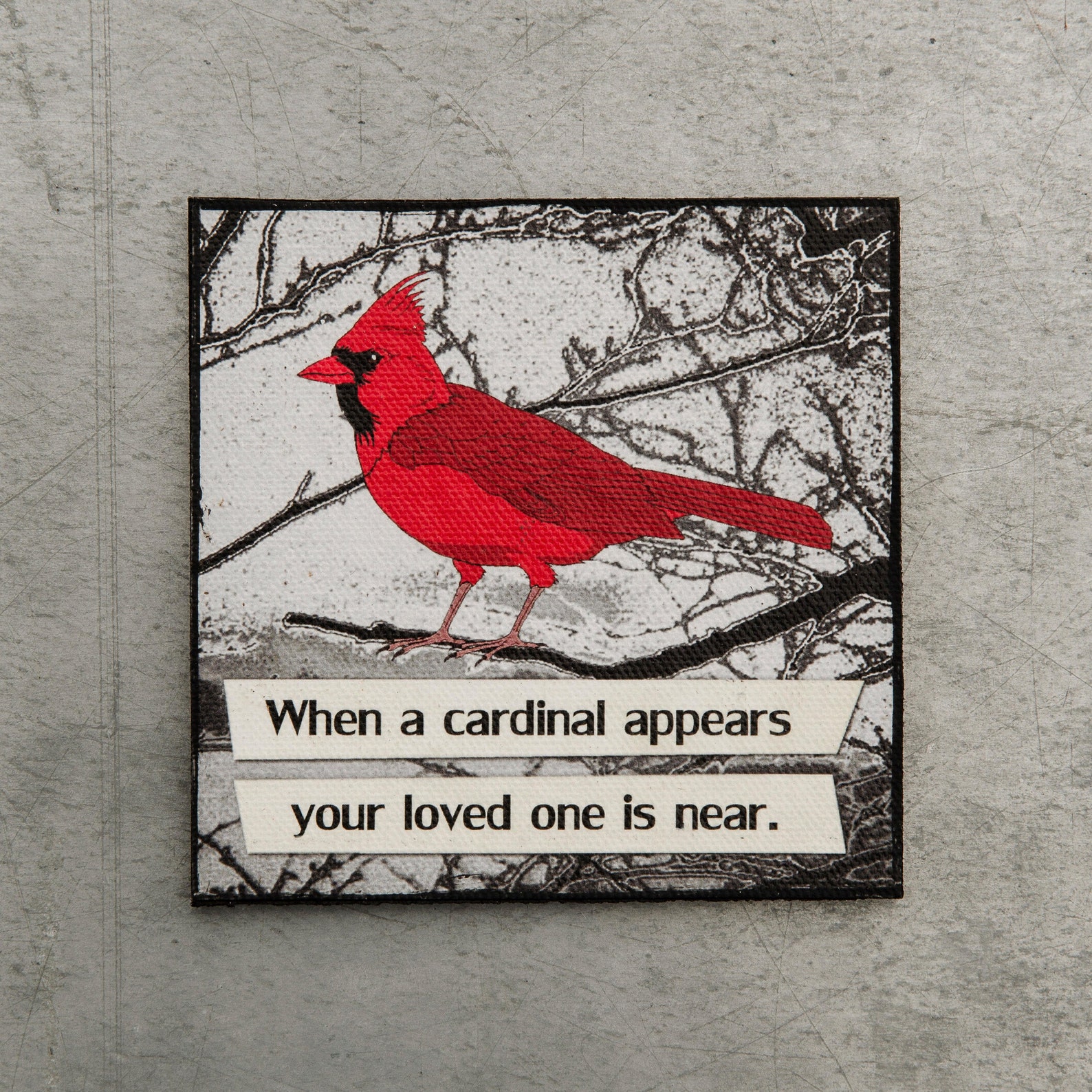 Cardinal Canvas Refrigerator Wood Sympathy Etsy