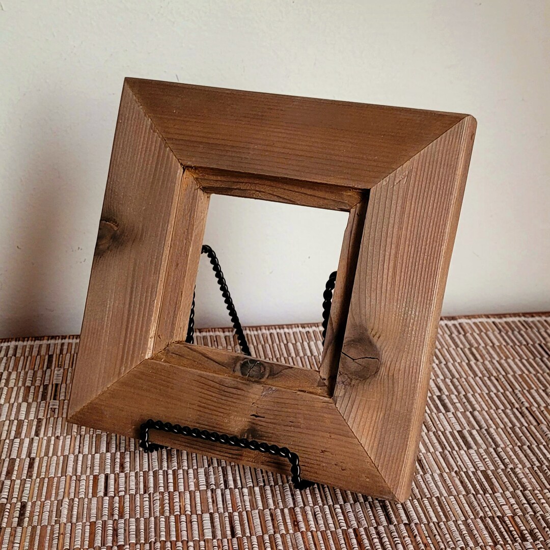 Wooden Frame, Coaster Frame, 8x8 Brown Frame, Rustic Frame, Gift for