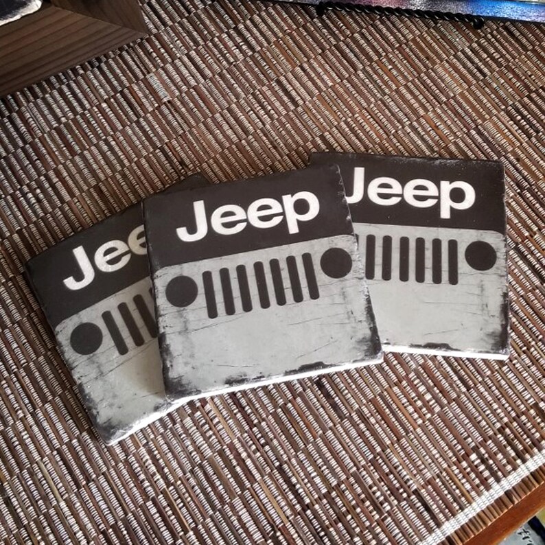 Jeep Coaster Jeep Wrangler Tile Man Cave Decor Home Bar Etsy