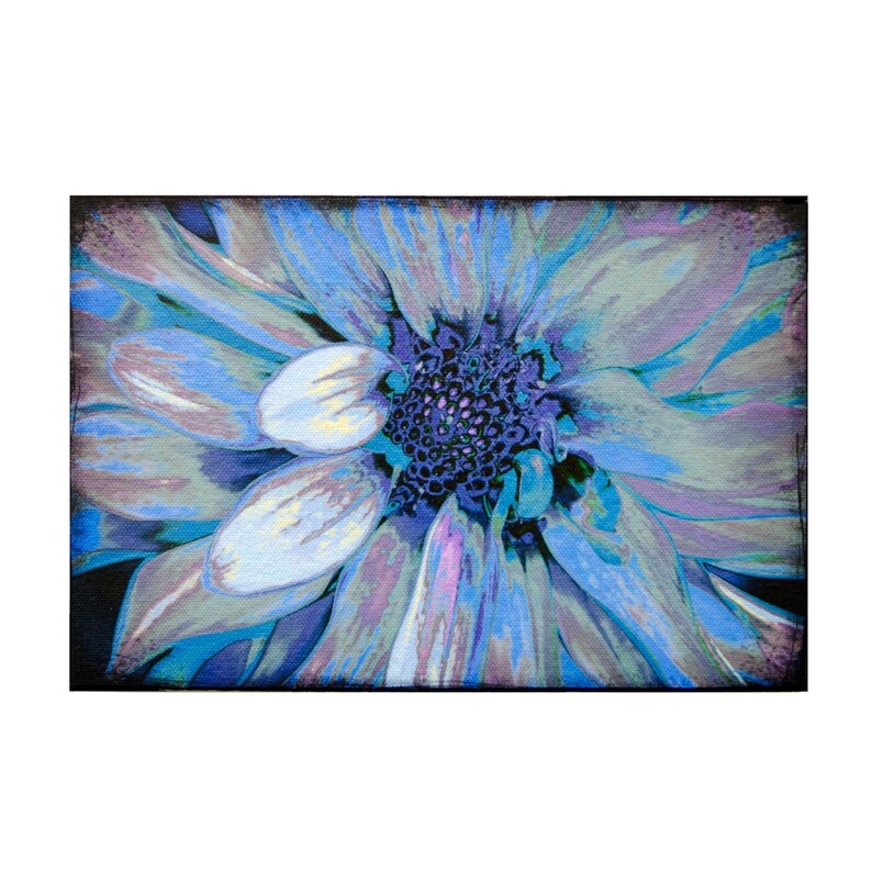 Blue Flower Canvas Print Flower Art Canvas Large Blue Etsy