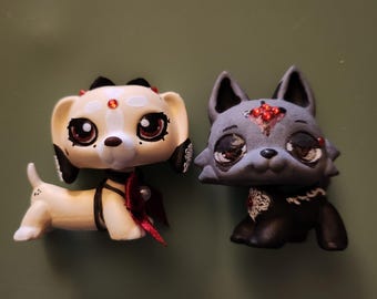 Goth Vampire Couple LPS customs set of 2