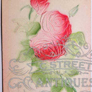 Flower Vintage Post Card, Digital file, postcard, antique, graphic, flowers, travel, flower, floral, violet, antique
