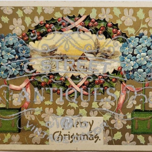 Kerst Vintage Postkaart, Digitaal bestand, ansichtkaart, antiek, grafisch, vakantie, ontwerp, winter, vrolijk, Kerstmis, bloem, antiek