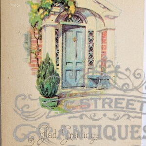 Greetings Vintage Post Card, Digital file, postcard, antique, graphic, flowers, hello, welcome, greeting, hi, floral, antique