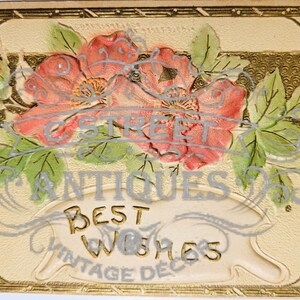 Best Wishes Vintage Postkarte, Digitale Datei, Postkarte, Antik, Grafik, Blumen, Reise, Blumenmuster, beste Wünsche, mögen goldene Tage Ihr sein