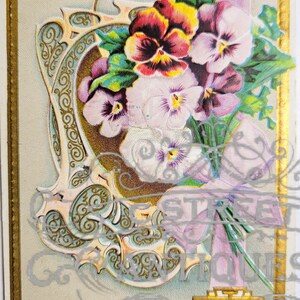 Flower Vintage Post Card, Digital file, postcard, antique, graphic, flowers, travel, flower, floral, antique