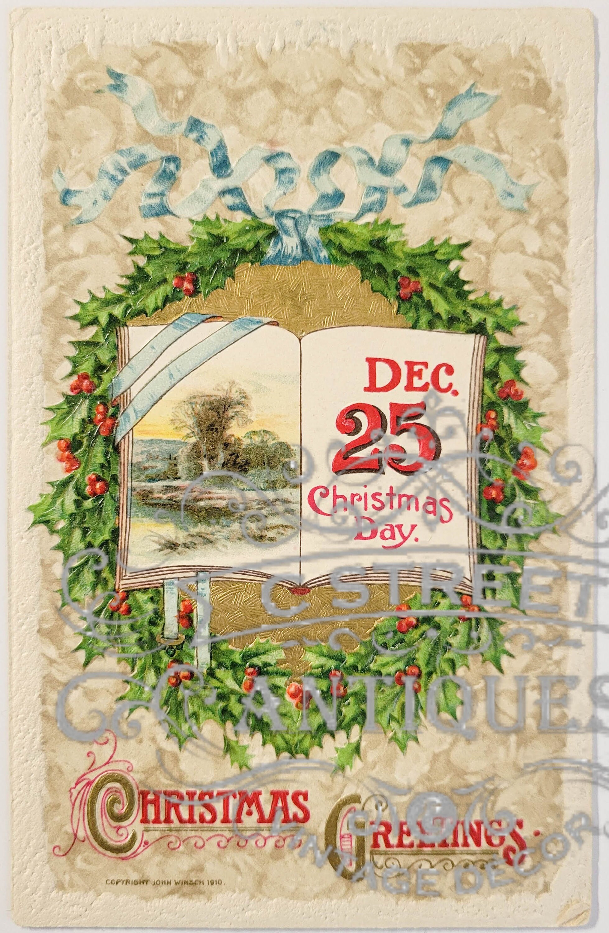 Christmas Vintage Post Card, Digital File, Postcard, Antique, Graphic ...