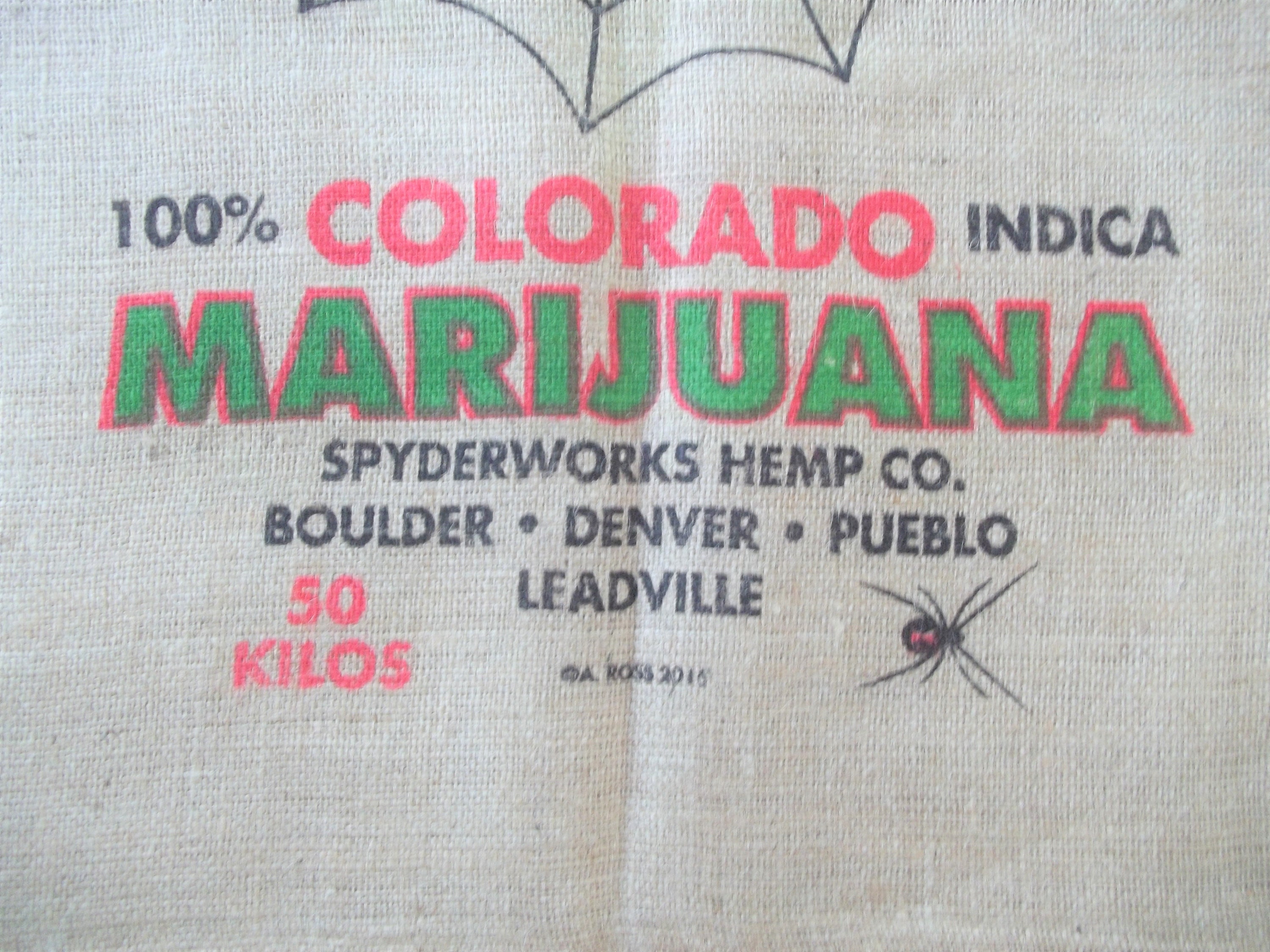 HourGlass Brand Cannabis Marijuana Burlap Sack Bag Colorado Indica 