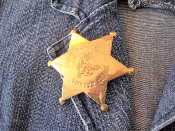 US Marshal Sutter Creek Gold Miner Brass Badge Pi… - image 1