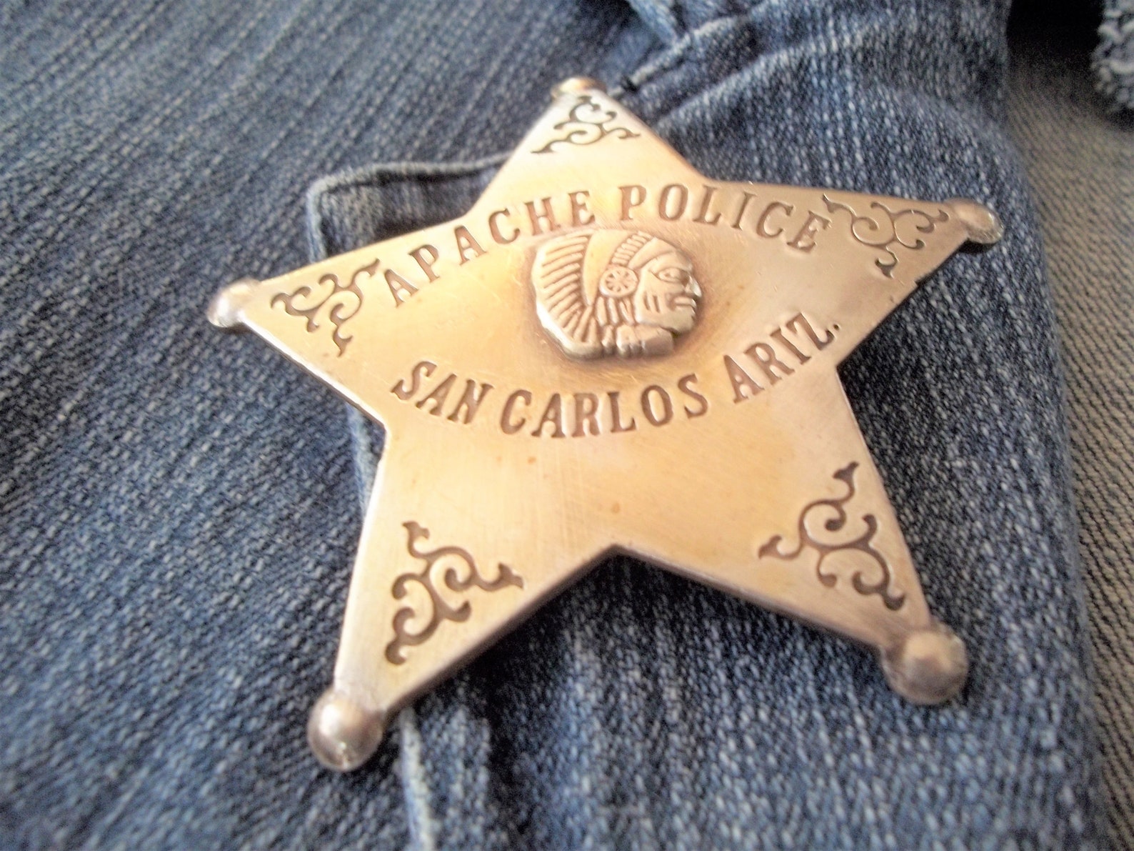 Silver Apache Police San Carlos Arizona Pin Western Old West Etsy