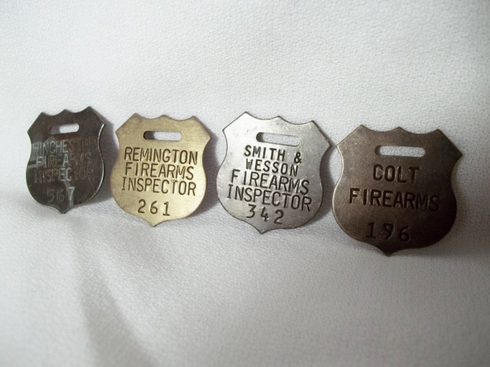 Set of 4 BRASS FIREARMS Tags or Fobs Colt Firearms Remington Etsy