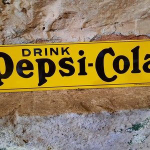 Letrero metálico de Chicago, nuevo stock antiguo, bebida NOS, Pepsi Cola, Chas W. Shonk Co., Litografía, Mint