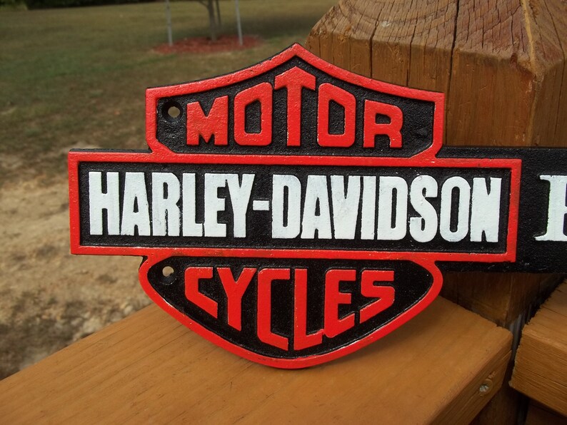 cast iron harley davidson sign