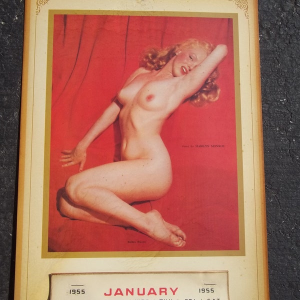 Marilyn Monroe Golden Dreams Nude Pin Up Calendar Dated 1955 Famous Nude Pose