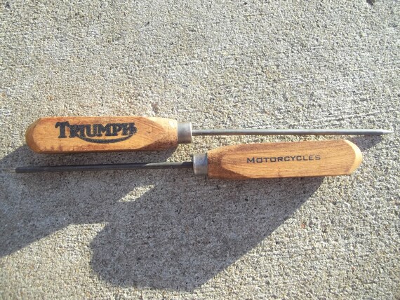 Triumph Motorcycles Advertising Ice Pick Wood Handle