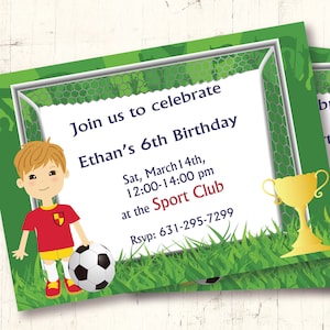 Tema de la Copa mundial / fiesta de fútbol - Invitación personalizada imprimible de bricolaje