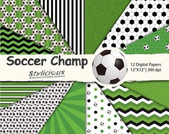 World Cup / Soccer / Football Background - Digital Scrapbooking papers - Printables - Instant Download