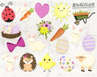 Spring Clipart Set - Abbellimento Digital Scrapbooking - Stampabili - Download Istantaneo